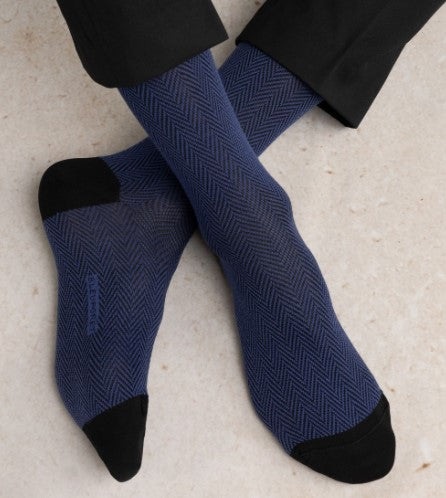 BLF 7047 Mercerised Cotton Socks with Herringbone Pattern