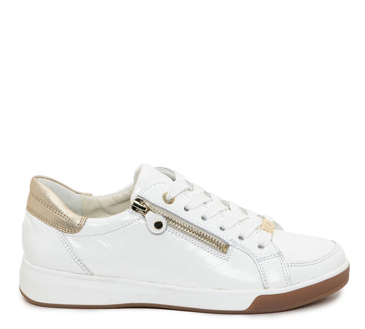 ara 595-225 Rei low white with platin accents patent leather